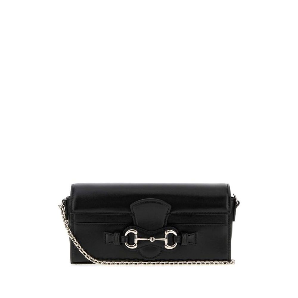 Gucci Women Black Leather Crossbody Bag